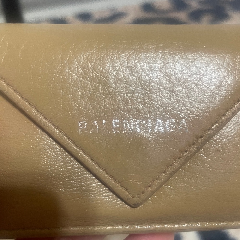 Balenciaga Beige Leather Mini Compact Wallet - Picture 2 of 14
